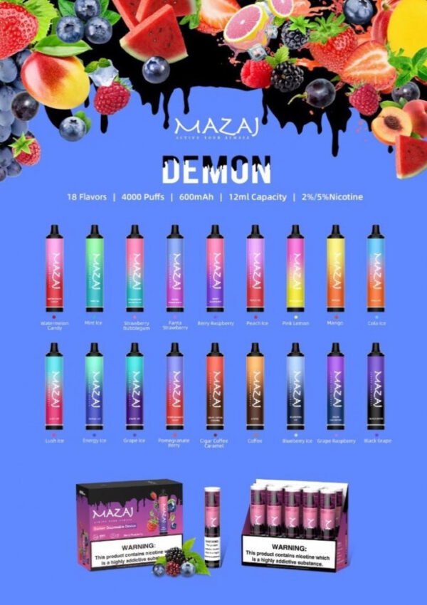 Mazaj DEMON Berry Raspberry 2% 5000 puff - Vape in Bahrain